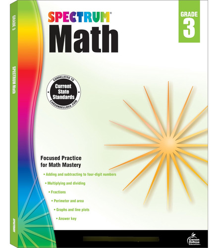 Spectrum 704563 Math Workbook, Grade 3: Volume 44