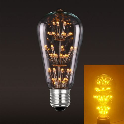 Imagen 4 de 6 de Bombillo Vintage Led Edison Estrellas Tipo Pera