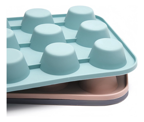 Molde De Silicona Antiadherente Para Cupcakes De 12 Agujeros