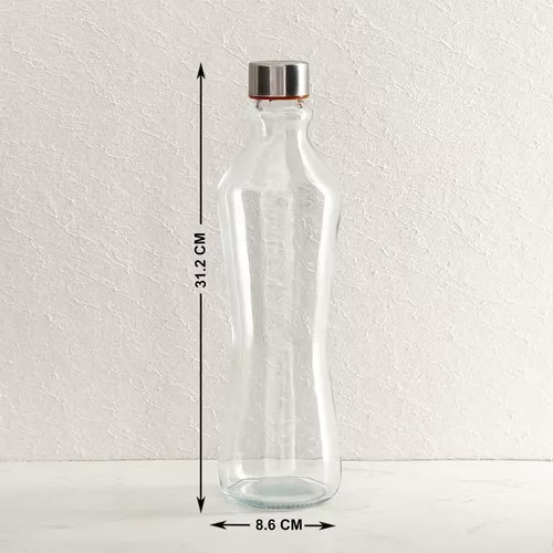 Botella Vidrio 1 Litro Con Tapa Hermetica Rayado Botellon