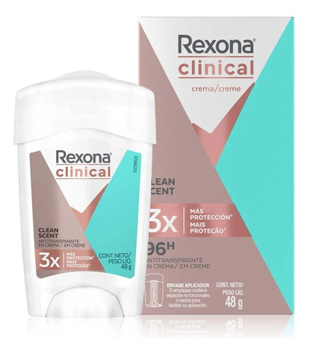 Desodorante En Crema Rexona Clinical Clean Scent 48 Gr