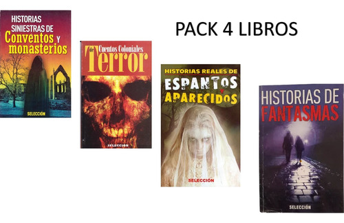 Pack 4-libros Sobre Historias De Terror,miedo Y Apariciones.