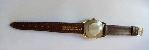 Reloj De Pulsera Delbana De Hombre. Antiguo A Cuerda. Marrón Dorado (Usado)