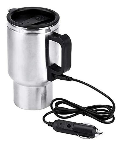 Taza Calentadora De Coche 12v 450ml Acero Inoxidable Con Enc