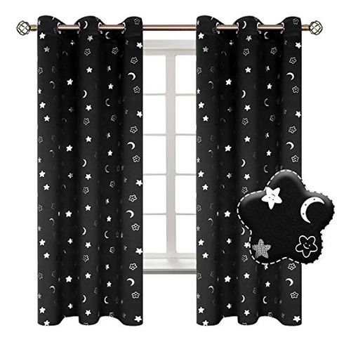 Bgment Cortinas Opacas Luna Y Estrellas Para Dormitorio De N