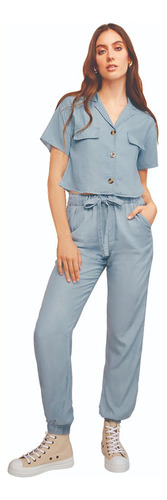 Pantalón Casual Mujer Azul 915-15