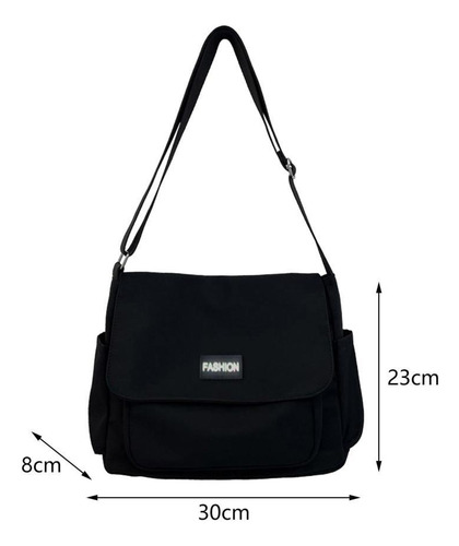 Bolso Cruzado Ligero Con Bolso Lateral, Bolso Informal Negro