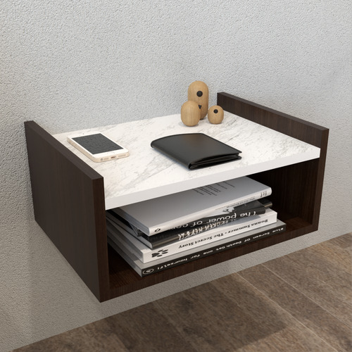 Buro Sobrio Studio Minimalista BUR-212 de melamina - 18cm x 40cm x 30cm - chocolate texturizado / carrara texturizado x 1