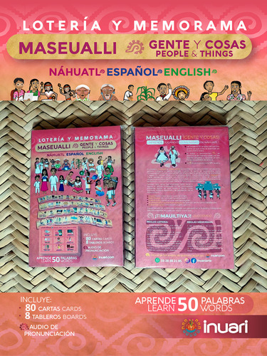 Loteria Memorama Maseuali Gente Cosas Nahuatl Español Ingles
