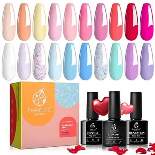 Kit De Esmalte De Uñas Con Base De Gel Y Capa Superior