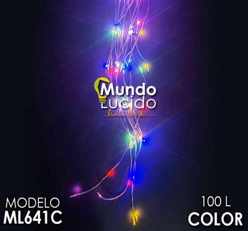 Serie Led Cascada Cortina Luz Multicolor 100 Nano Leds