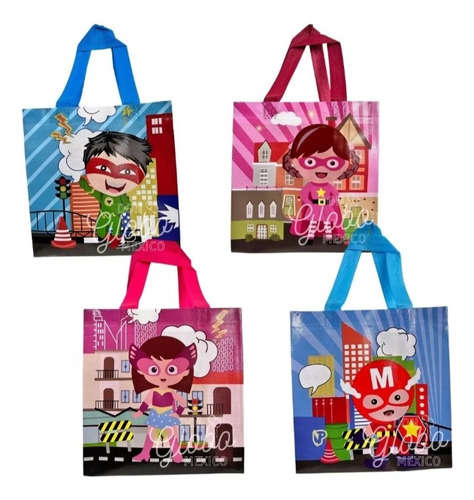 Lote 12 Bolsas Dulceros Super Heroes Bolos Fiesta Infantil 