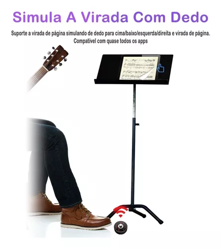 Pedal Sem Fio Bluetooth Passador De Página Partitura E Cifra