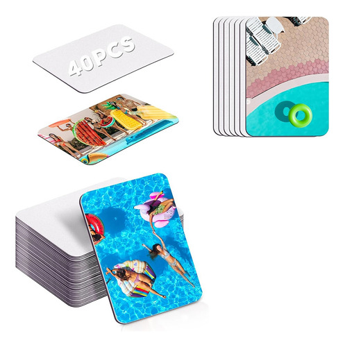 40 Imanes De Sublimación En Blanco Personalizados De 3.5 X 2