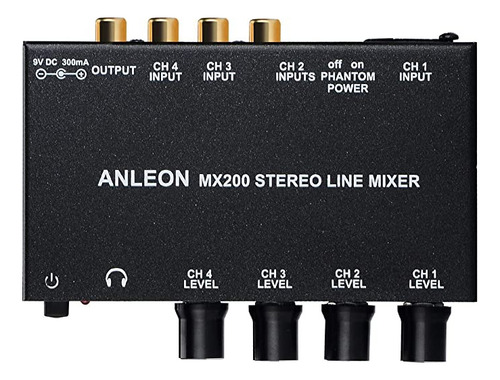 Anleon Stereo Line Mixer Four Channel Mixer, Micro Xlr Rca .