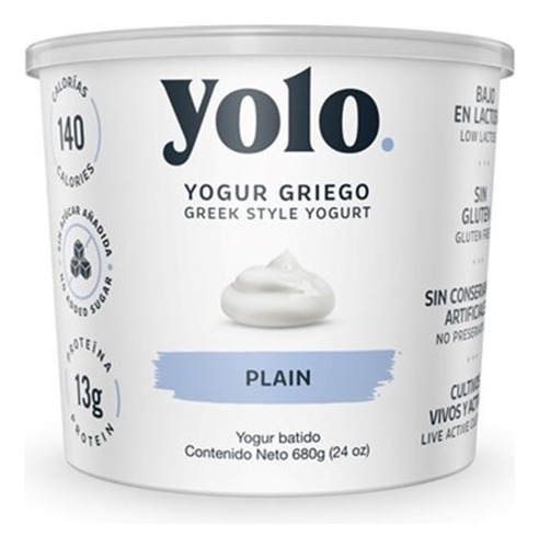 Yogurt Griego Plain Yolo 680g (grande)