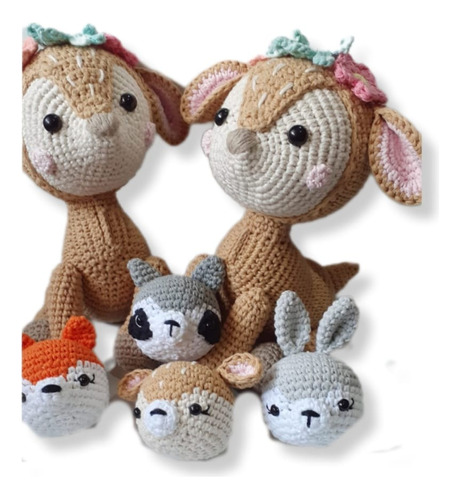 10 Llaveros Souvenirs Animales Del Bosque Encantado Crochet 