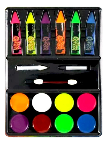 Kit Maquillaje Pinta Carita 14 Tonos Acuarela Halloween C202