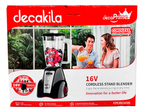 Inalámbrica Vaso De Plástico 1.5 L Negro Decakila