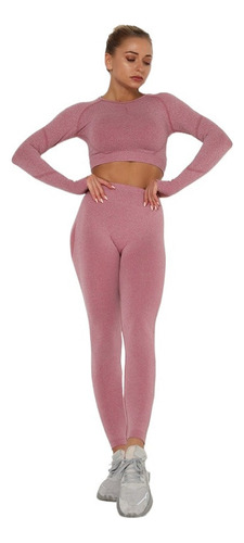 2pcs Señoras Sin Costura Pantalones Yoga Ejercicio De Fitn