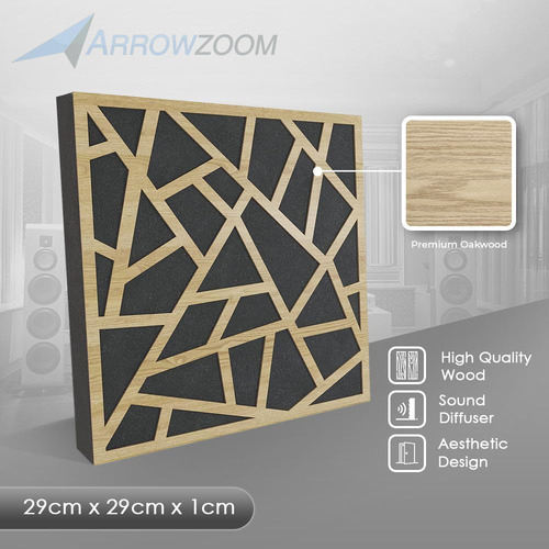 4 Paneles De Madera Acústicos Difusos Pro Absorbe Estudio De