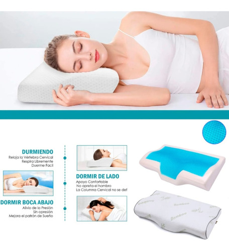 Almohada Ortopédica Con Gel Viscoelástica Mejora La Postura 