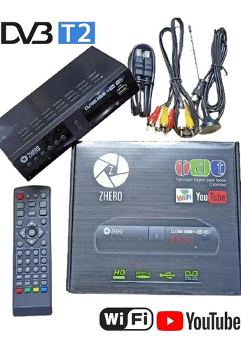 Decodificador Tdt Hd Con Wifi+ Antena +control + Cables
