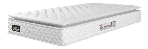 Colchão Solteiro Espuma D33 Pillow Top New Millenium Branco
