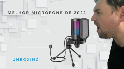 Microfone Condensador Gamer Led Usb Com Pop Filter E Tripé !