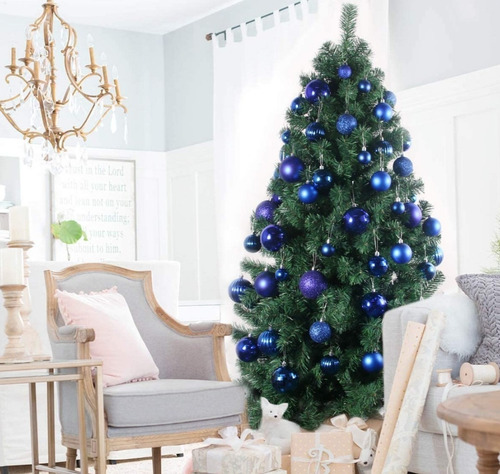 12 Esferas Plásticas Paquete Colores Navideños