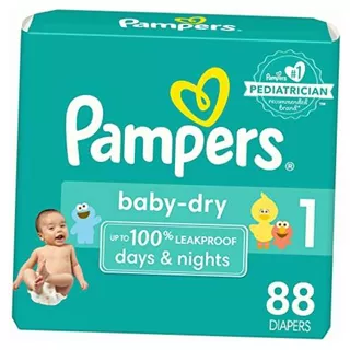 Pampers Baby Dry Newborn Diapers, Size 1, 44 Count (pack Of