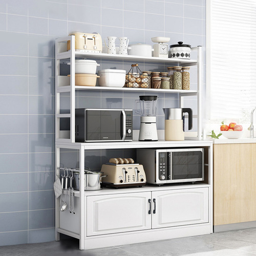 Alacena Armario Almacenamiento Cocina De 4 Nivele Microondas Color Blanco