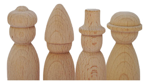 2 X 4 Uds. De Muñecos Con Clavija De Madera, Juguetes Para