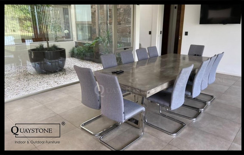 Mesa Exterior Moderna -- Diseño Marmol Silestone -opc Bancos Blanco