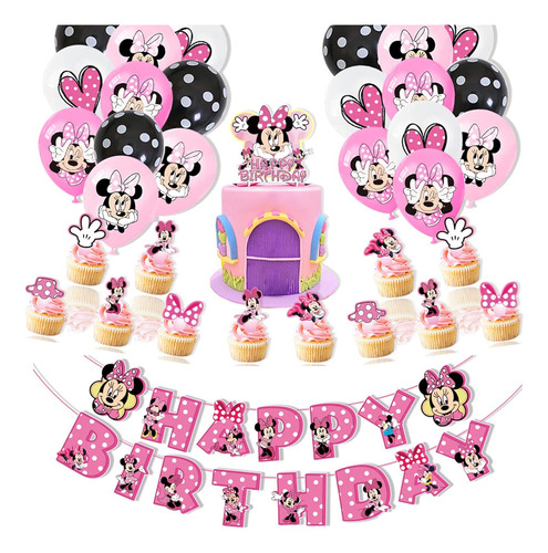 Decoración De La Fiesta De Cumpleaños De Minnie Mouse, Sumin