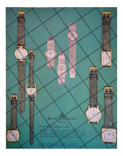 Cartel Publicitario Retro Relojes Baume & Mercier 1967