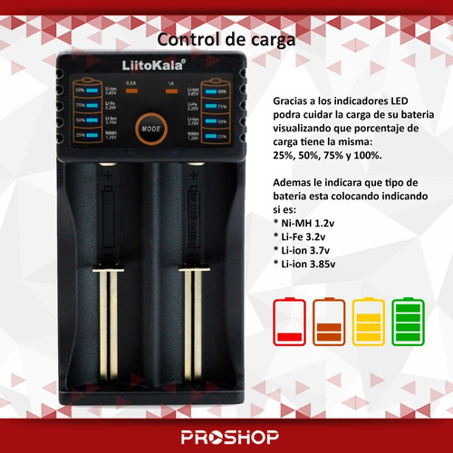 Cargador Doble Inteligente De Pilas Aa Aaa 26650 18650 14500
