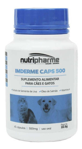 Suplemento Imderme Caps 500 Nutripharme 45 Cápsulas