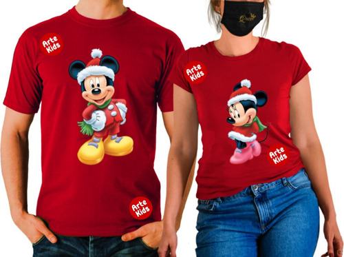 Polos Navideños Navidad Adulto Mickey Minnie Mouse