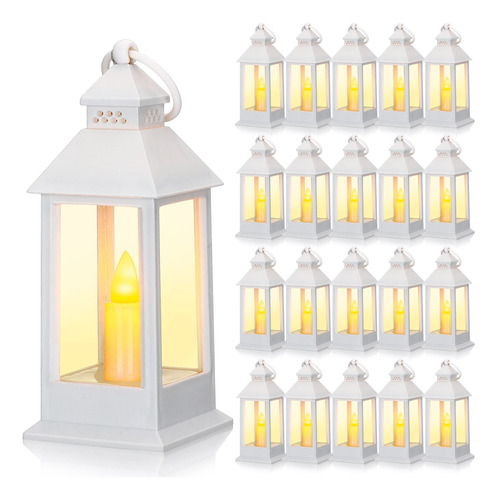 Juego De 24 Linternas Vintage Con Velas Led Parpadeantes De 