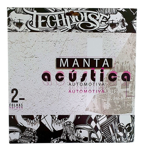 Kit 2 Folhas Manta Acústica Technoise Folha 25x25cm (2,2mm)