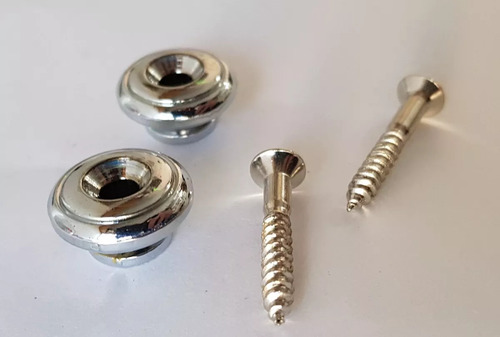 Botón Sujeta Correa Sambong Cromado Guitarra, Bajo X2 Unidad
