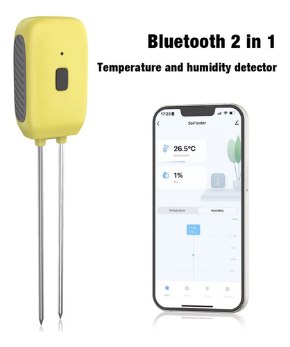 Medidor Suelo Inteligente Bluetooth 2en1 Humedad Temperatura