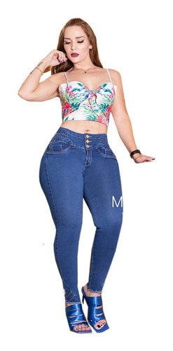 Jeans Extra Mujer Pantalón Colombiano Strech Push Up 10