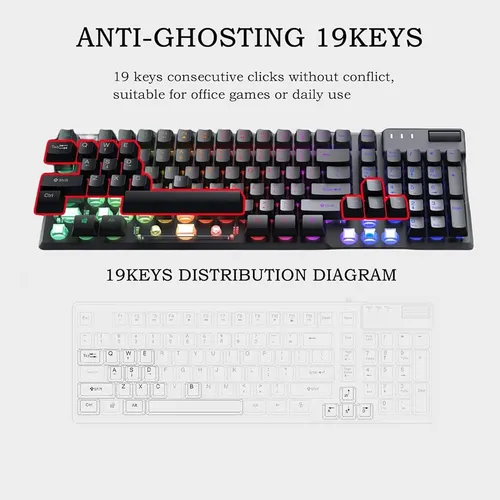 Juego Firstblood Only. Af981 Teclado De Computadora Con Cabl