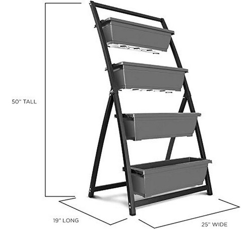 Huerto Elevado Vertical 4-ft - Para Patio, Balcón Y Exterior