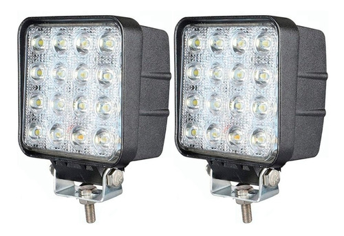 Par Faros Auxiliares 16 Led 48w 12v Proyector Off Road 4x4