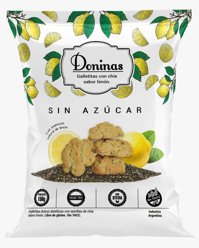 Galletitas Doninas Limón Sin Azúcar/sin Gluten/sin Tacc