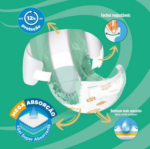 Kit 50 Lenços + Fralda Personal Baby - Tamanho A Gênero Sem gênero Tamanho 50 Lenços e Fralda M