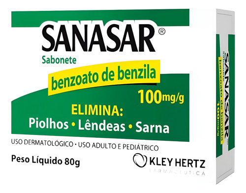 Sabonete Sanasar Elimina Piolhos LĂȘndeas E Sarna 80g Barra